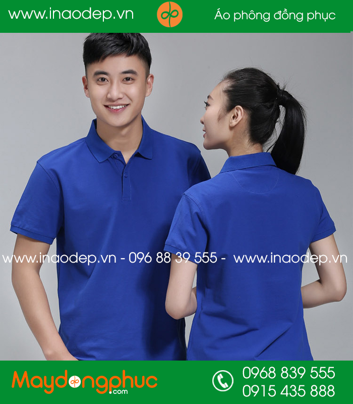 Áo phông đồng phục màu xanh bích